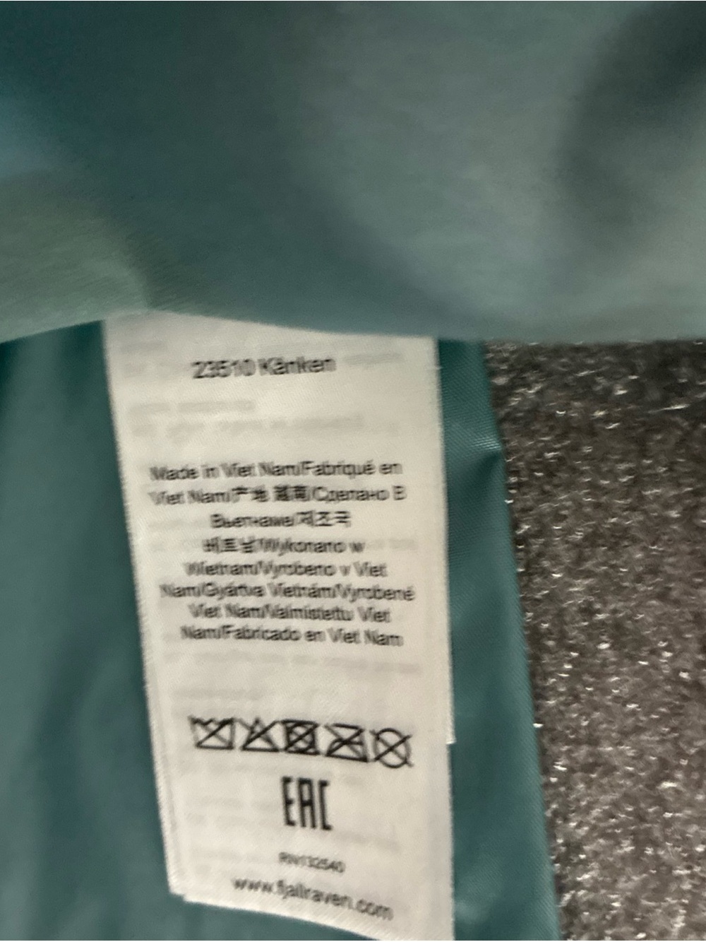 Fjallraven Kanken 23510 Backpack Seat Pad Blue Gray Travel School - Picture 12 of 14